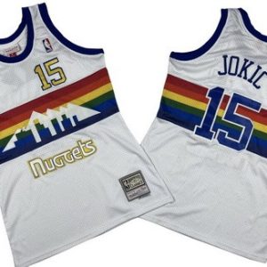 Denver Nuggets #15 Nikola Jokic White Throwback Swingman Jersey