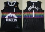 Denver Nuggets #1 Michael Porter Jr Black City Icon Sponsor Swingman Jersey