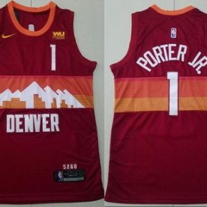 Denver Nuggets #1 Michael Porter Jr Red City Icon Sponsor Swingman Jersey