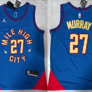 Denver Nuggets #27 Jamal Murray Blue Statement Icon Swingman Jersey