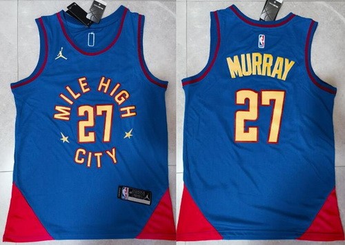 Denver Nuggets #27 Jamal Murray Blue Statement Icon Swingman Jersey
