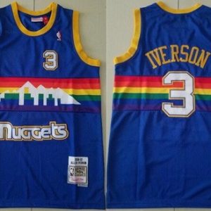 Denver Nuggets #3 Allen Iverson Blue 2006 Throwback Swingman Jersey