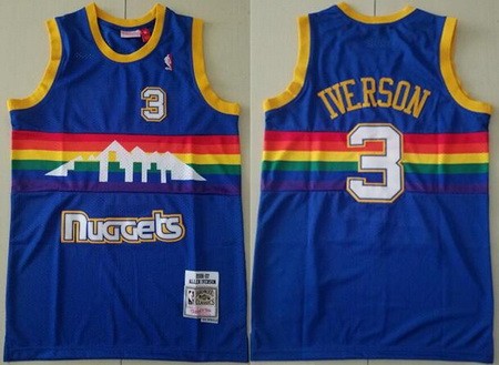Denver Nuggets #3 Allen Iverson Blue 2006 Throwback Swingman Jersey