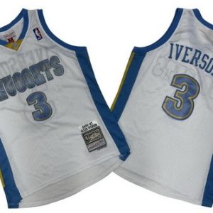 Denver Nuggets #3 Allen Iverson White 2006 Throwback Swingman Jersey
