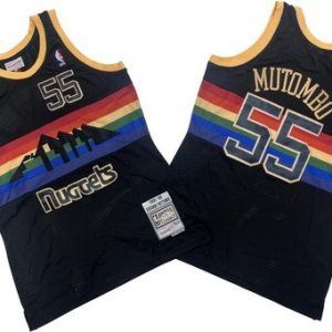 Denver Nuggets #55 Dikembe Mutombo Black 1991 Throwback Swingman Jersey