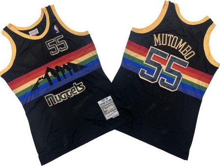 Denver Nuggets #55 Dikembe Mutombo Black 1991 Throwback Swingman Jersey