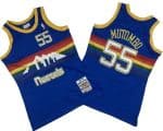 Denver Nuggets #55 Dikembe Mutombo Blue 1991 Throwback Swingman Jersey