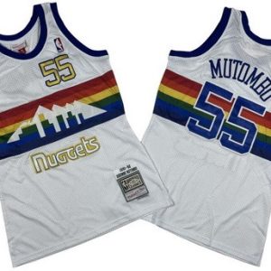 Denver Nuggets #55 Dikembe Mutombo White 1991 Throwback Swingman Jersey