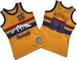 Denver Nuggets #55 Dikembe Mutombo Yellow 1991 Throwback Swingman Jersey