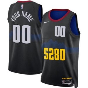 Denver Nuggets Custom Black 2023 City Icon Heat Press Jersey