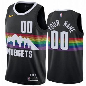 Denver Nuggets Custom Black City Icon Hot Press Jersey