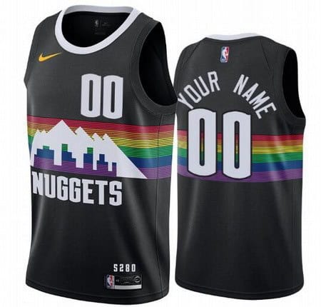 Denver Nuggets Custom Black City Icon Hot Press Jersey
