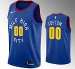 Denver Nuggets Custom Blue Statement Icon Hot Press Jersey