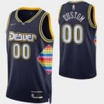 Denver Nuggets Custom Navy City Diamond 75th Icon Hot Press Jersey