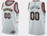 Denver Nuggets Custom White 2022 City Icon Heat Press Jersey