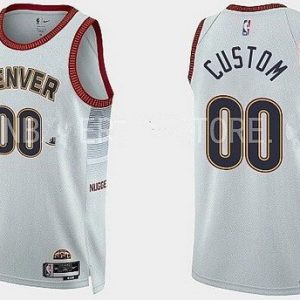 Denver Nuggets Custom White 2022 City Icon Heat Press Jersey