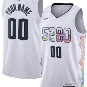 Denver Nuggets Custom White 2024 City Heat Press Jersey