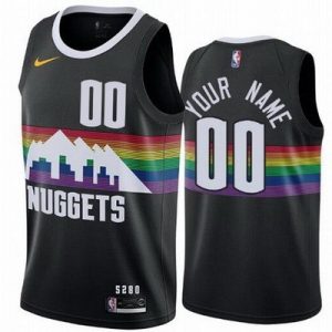 Denver Nuggets Customized Black City Stitched Swingman Jersey