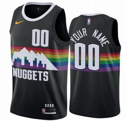 Denver Nuggets Customized Black City Stitched Swingman Jersey