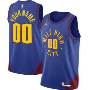Denver Nuggets Customized Blue Statement Icon Swingman Jersey