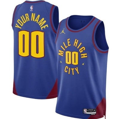 Denver Nuggets Customized Blue Statement Icon Swingman Jersey