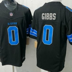 Detroit Lions #0 Jahmyr Gibbs Limited Black FUSE Vapor Jersey