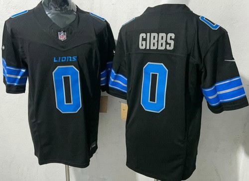 Detroit Lions #0 Jahmyr Gibbs Limited Black FUSE Vapor Jersey