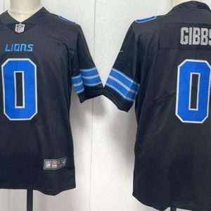Detroit Lions #0 Jahmyr Gibbs Limited Black Vapor Jersey