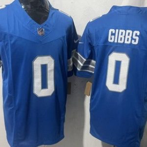 Detroit Lions #0 Jahmyr Gibbs Limited Blue FUSE Vapor Jersey