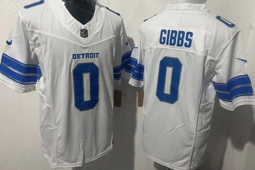 Detroit Lions #0 Jahmyr Gibbs Limited White FUSE Vapor Jersey