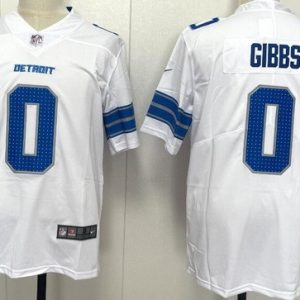 Detroit Lions #0 Jahmyr Gibbs Limited White Vapor Jersey