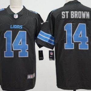 Detroit Lions #14 Amon Ra St Brown Limited Black Vapor Jersey