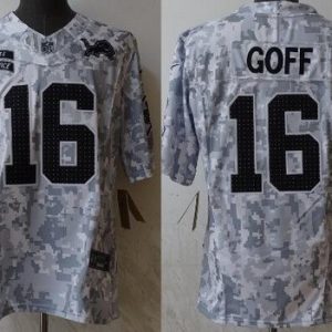 Detroit Lions #16 Jared Goff Limited Arctic Camo 2024 Salute to Service Jersey