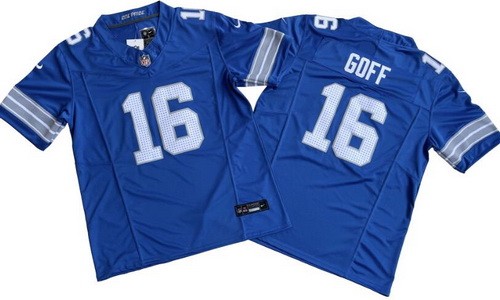 Detroit Lions #16 Jared Goff Limited Blue FUSE Vapor Jersey