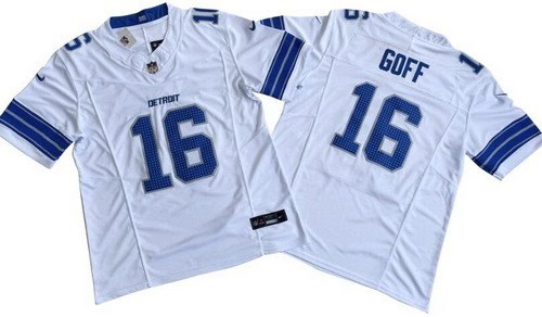Detroit Lions #16 Jared Goff Limited White FUSE Vapor Jersey