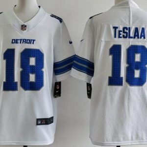 Detroit Lions #18 Isaac TeSlaa Limited White Vapor Jersey