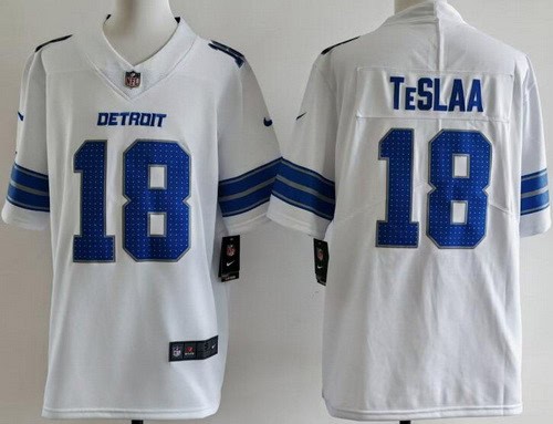 Detroit Lions #18 Isaac TeSlaa Limited White Vapor Jersey