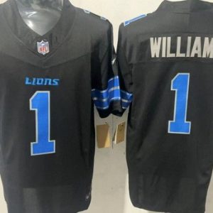 Detroit Lions #1 Jameson Williams Limited Black FUSE Vapor Jersey