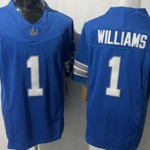 Detroit Lions #1 Jameson Williams Limited Blue FUSE Vapor Jersey