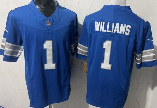 Detroit Lions #1 Jameson Williams Limited Blue FUSE Vapor Jersey