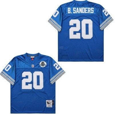 Detroit Lions #20 Barry Sanders Blue 1993 Throwback Jersey