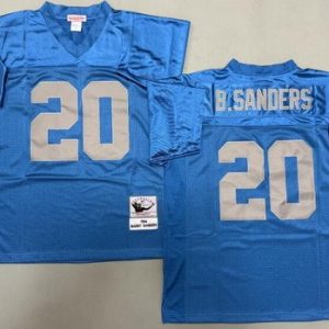 Detroit Lions #20 Barry Sanders Light Blue 1994 Throwback Jersey
