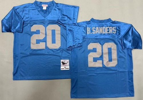 Detroit Lions #20 Barry Sanders Light Blue 1994 Throwback Jersey