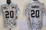 Detroit Lions #20 Barry Sanders Limited Arctic Camo 2024 Salute to Service Jersey