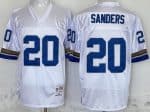Detroit Lions #20 Barry Sanders White 1994 Throwback Jersey