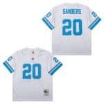 Detroit Lions #20 Barry Sanders White 1996 Throwback Jersey