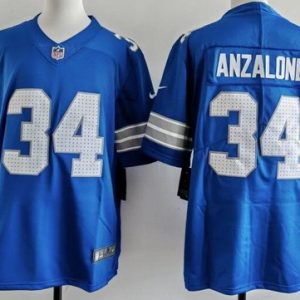 Detroit Lions #34 Alex Anzalone Limited Blue Vapor Jersey