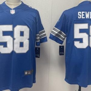 Detroit Lions #58 Penei Sewell Limited Blue Vapor Jersey
