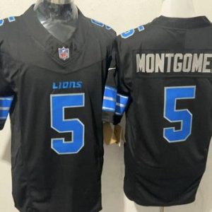Detroit Lions #5 David Montgomery Limited Black FUSE Vapor Jersey
