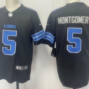 Detroit Lions #5 David Montgomery Limited Black Vapor Jersey